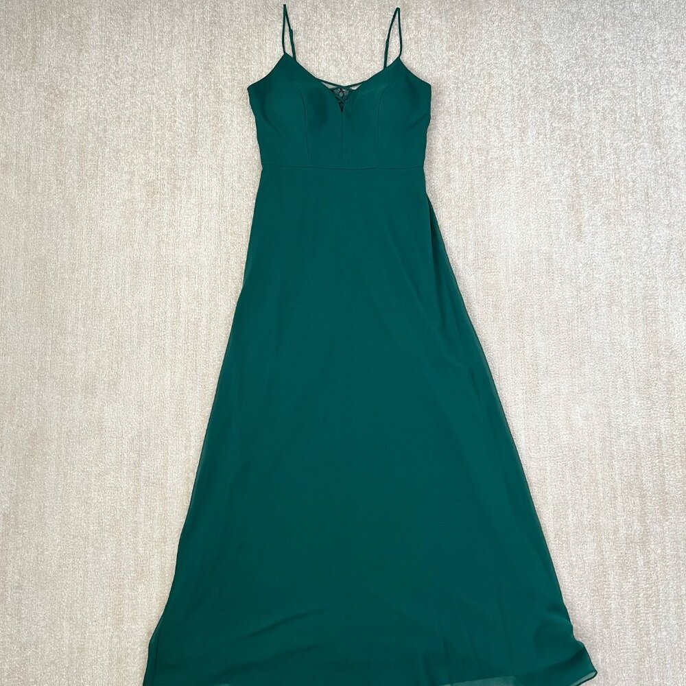 Reverie Strappy Green Formal Maxi Dress 4